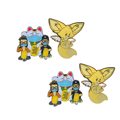 Fusione cartone animato Pini di lapel d'oro personalizzati Pini di smalto di metallo