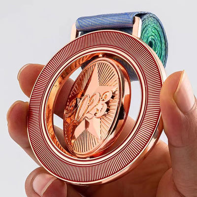 Medaglie personalizzate da 3 pollici a colata stampata con incisione personalizzata Medaglie in oro rosa smalto personalizzato