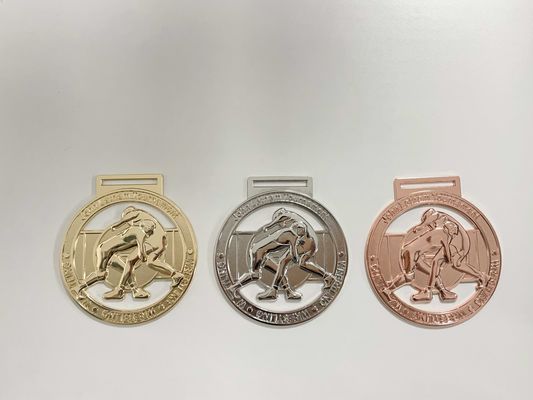 Scuola 3D Custom Die Cast Zinc Alloy Gold Silver Red Bronze Medaglie da calcio personalizzate