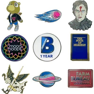 Nessun logo personalizzato minimo Metal Lapel Pin Badge Brooch Hard Soft Enamel Pins per l'attaccamento di souvenir
