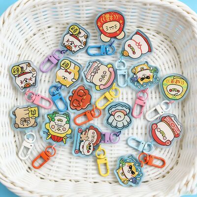 DIY Cute Cartoon Keychain ️ Stampa UV personalizzata su acrilico trasparente, dimensioni multiple
