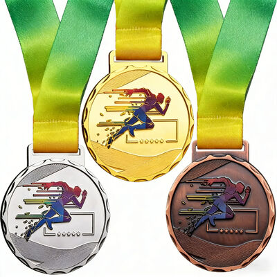 Design your own wholesale custom 3D gold zinc alloy medals for marathon, running, and sport awards.