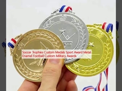 Trofei di calcio Medaglie personalizzate Premio sportivo Metallo smalto Calcio Premi militari personalizzati