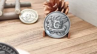 Moneta da collezione commemorativa con logo personalizzato 2D 3D in oro antico